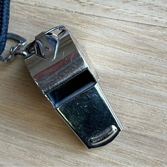 Metal Whistle with Black Lanyard - Picture 4 of 5